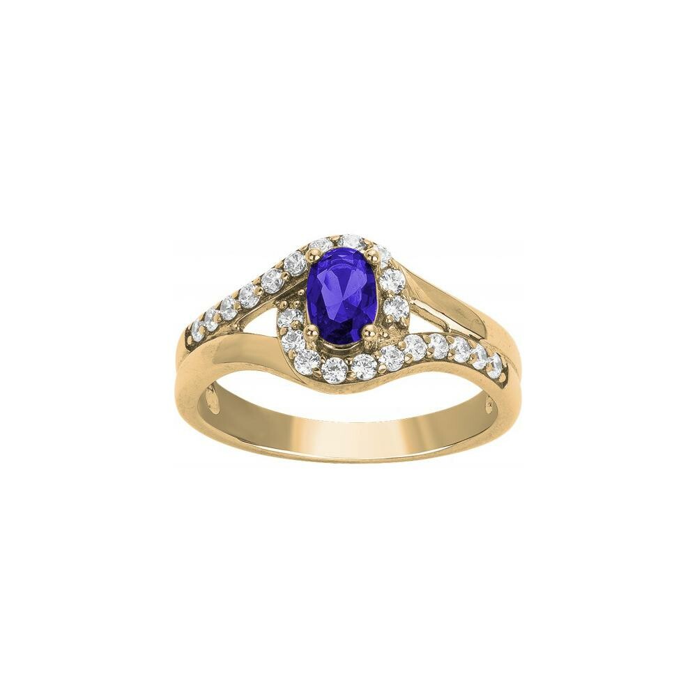 Bague en plaqué or et oxyde de zirconium, taille 56
