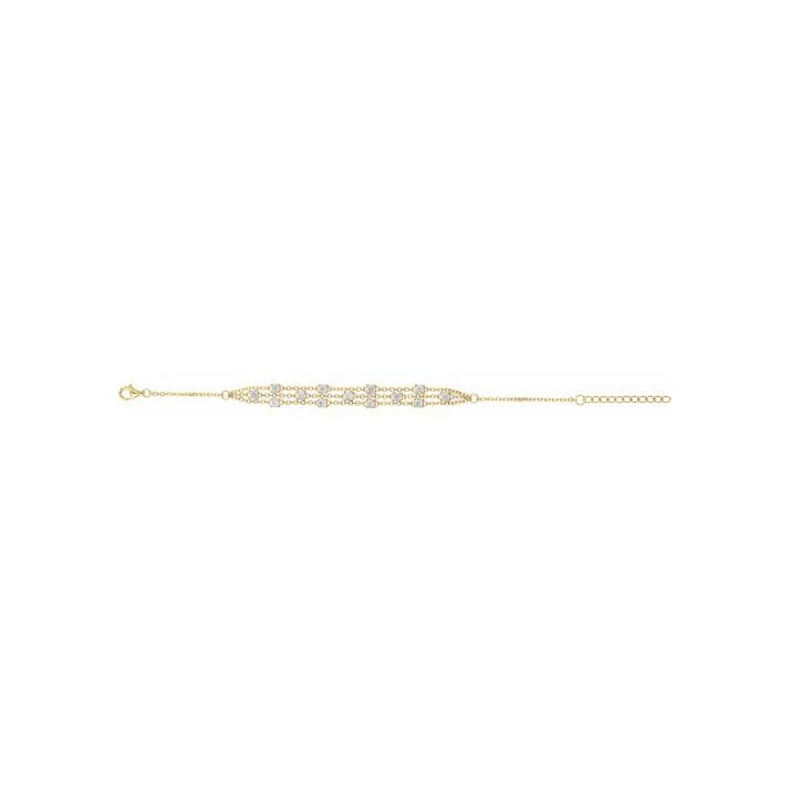Bracelet en plaqué or et oxydes de zirconium