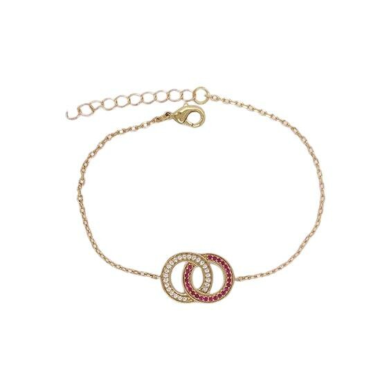 Bracelet en plaqué or et oxydes de zirconium