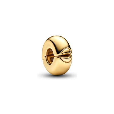 Charm Pandora Moments clip rond en métal doré vue 1