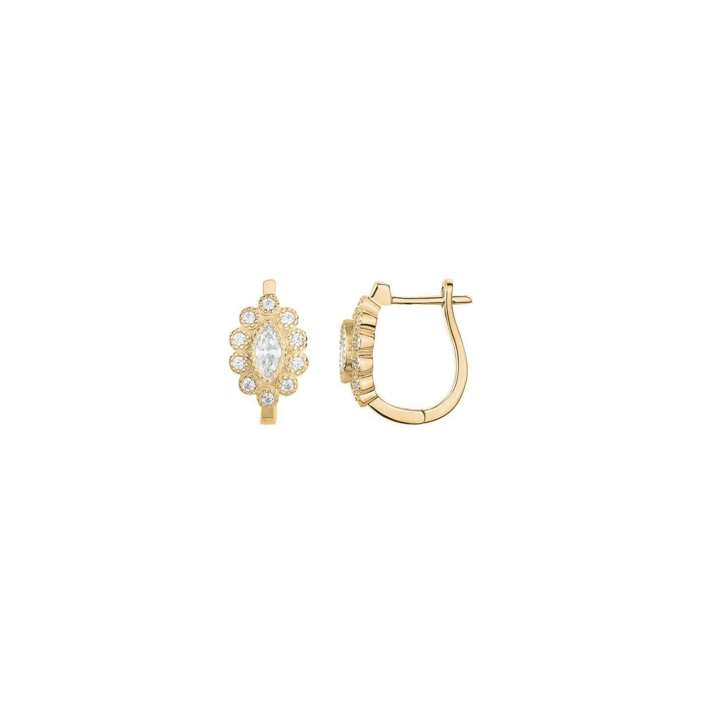 Boucles d'oreilles en plaqué or et oxydes de zirconium