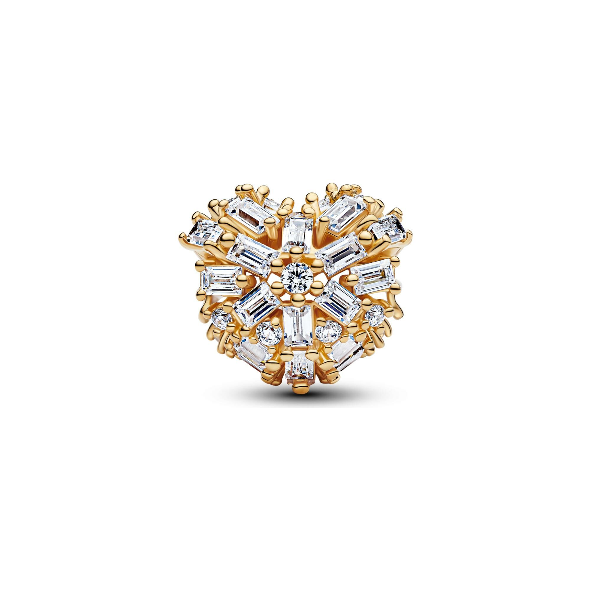 Charm Pandora Cœur Scintillant en métal doré et oxydes de zirconium vue 2