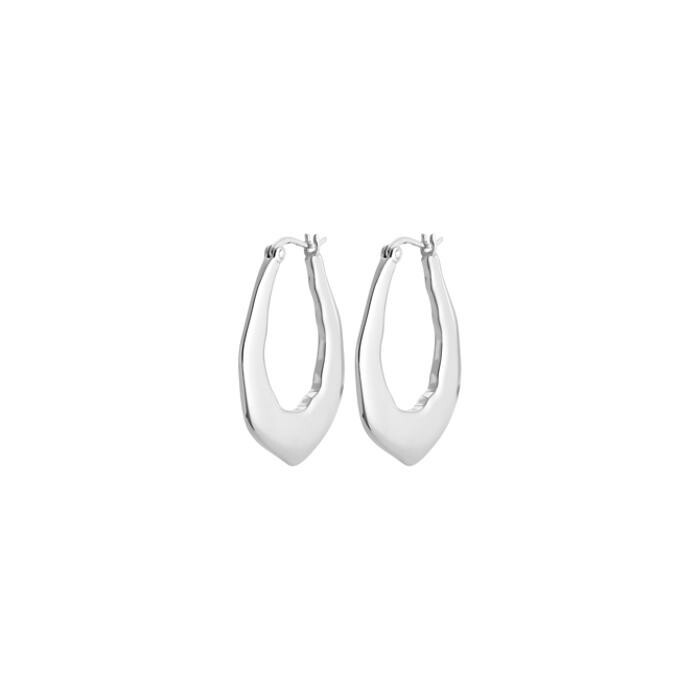 Boucles d'oreilles créoles en argent rhodié