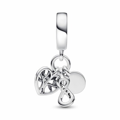 Charm pendant Pandora Triple Infini Famille en argent  vue 2