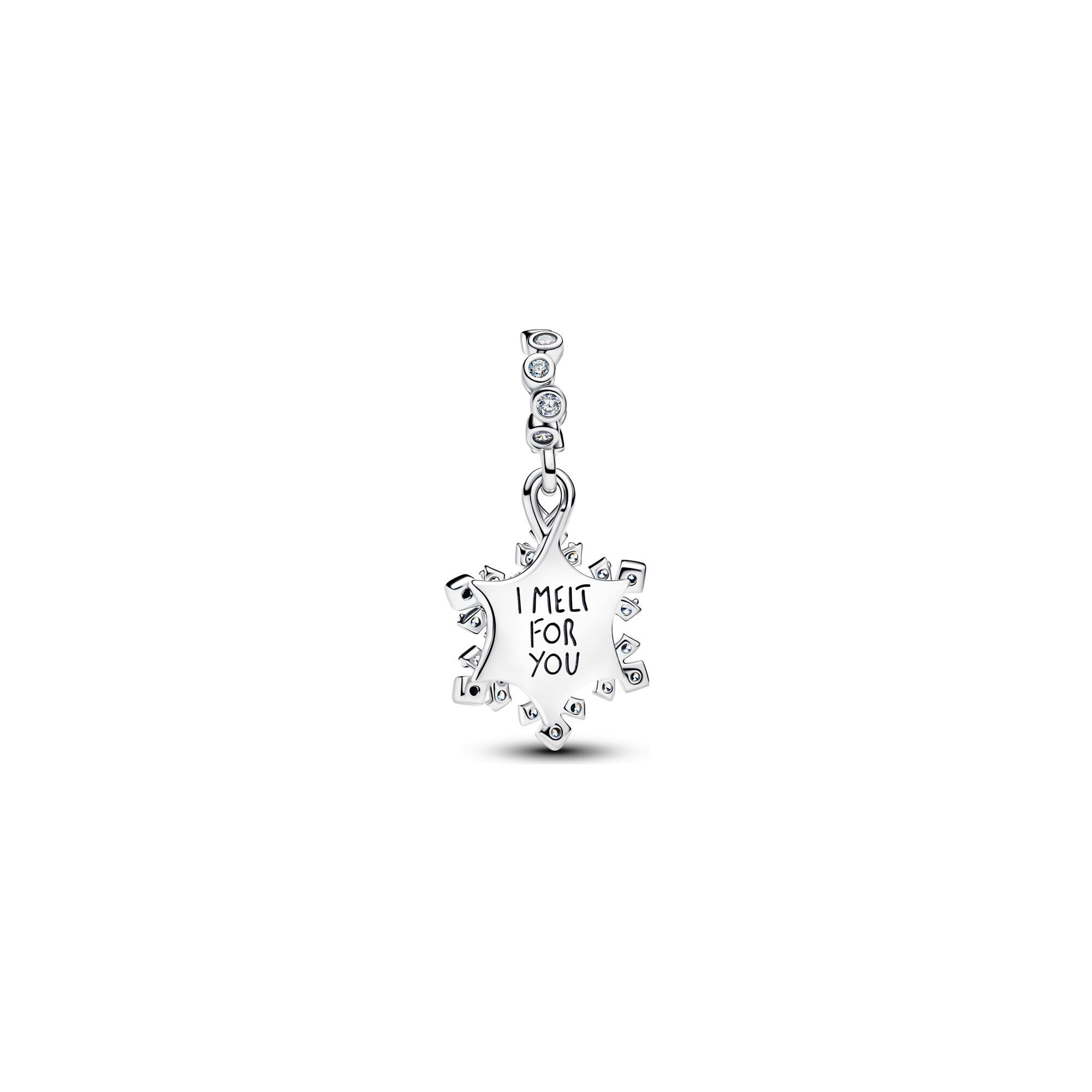Charm Pandora Double Flocon de Neige Opalescent en argent, résine et oxydes de zirconium vue 2