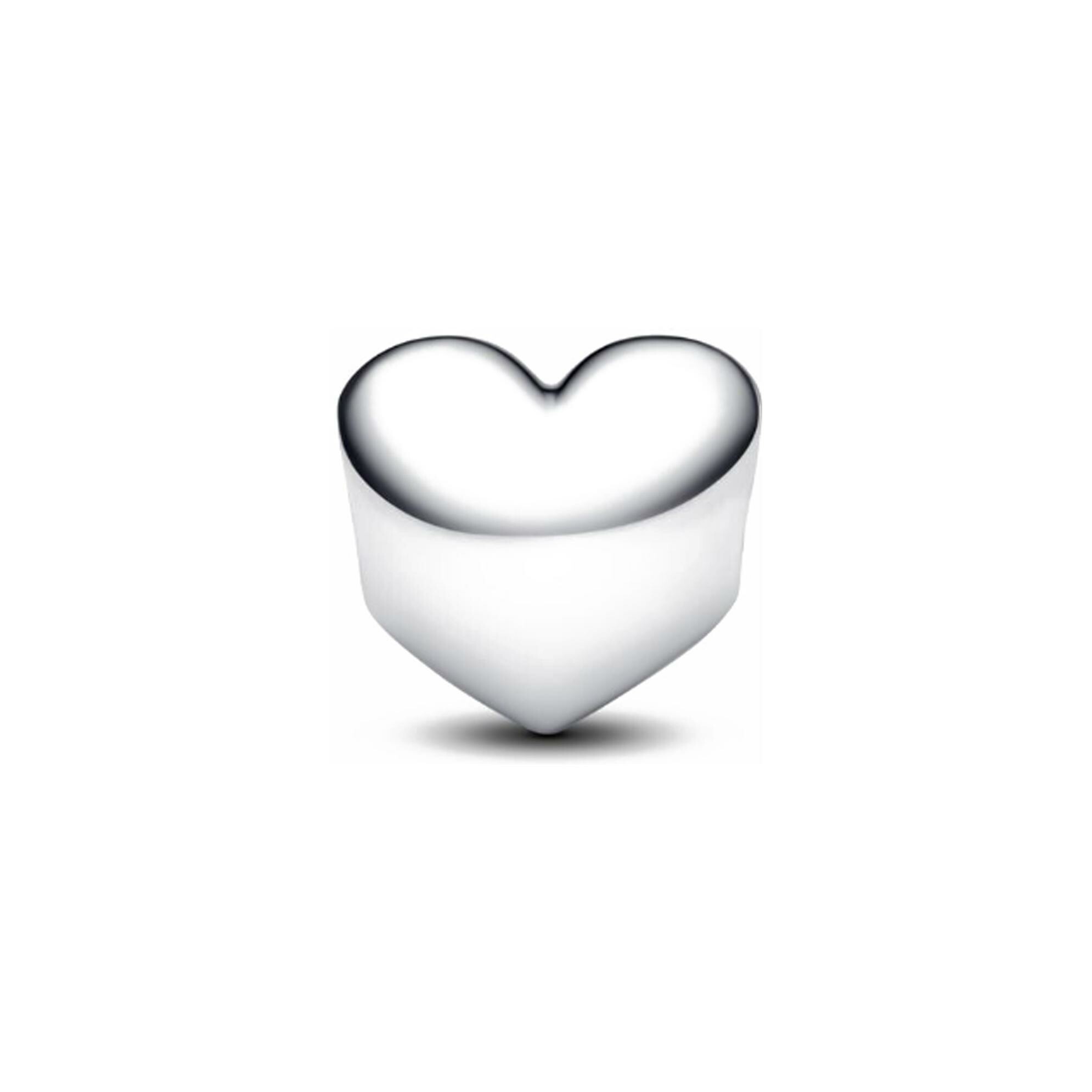 Charm Pandora Cœur Pierre Rouge Gravable en argent vue 2