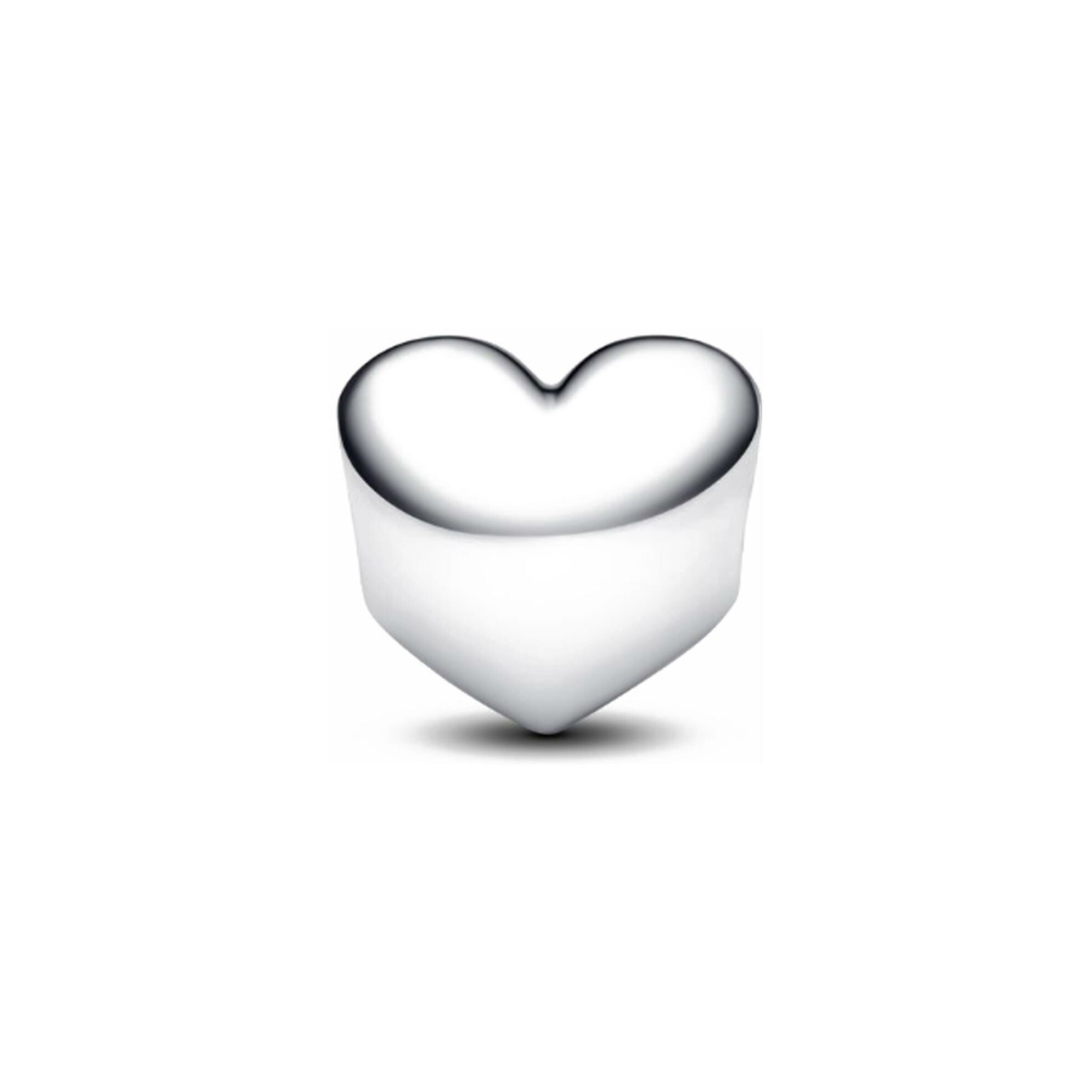 Charm Pandora Cœur Pierre Bleu Azur Mer Gravable en argent vue 2