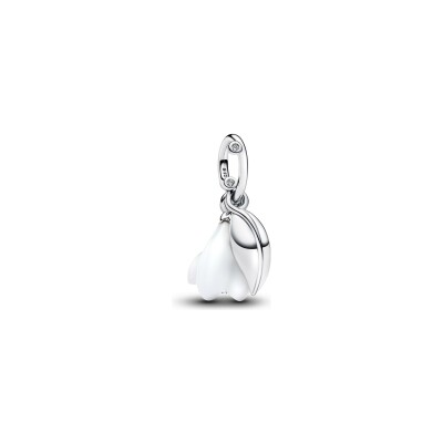 Charm Pandora Perce-Neige en argent, verre de Murano et oxydes de zirconium vue 1