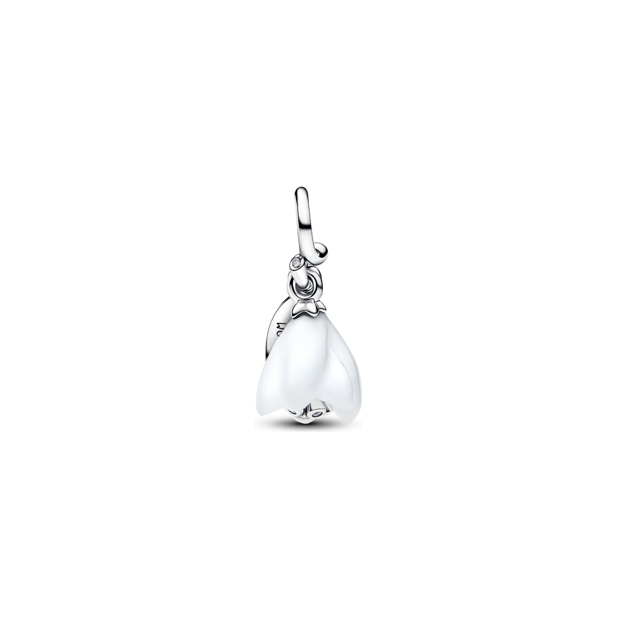Charm Pandora Perce-Neige en argent, verre de Murano et oxydes de zirconium vue 2