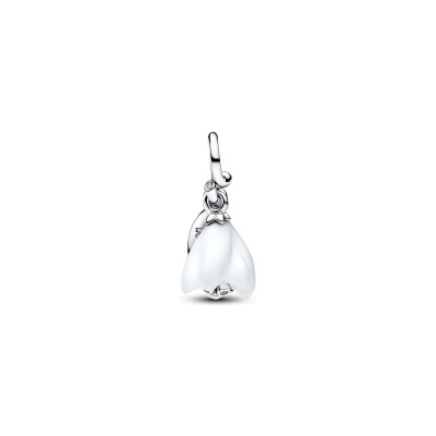 Charm Pandora Perce-Neige en argent, verre de Murano et oxydes de zirconium vue 2