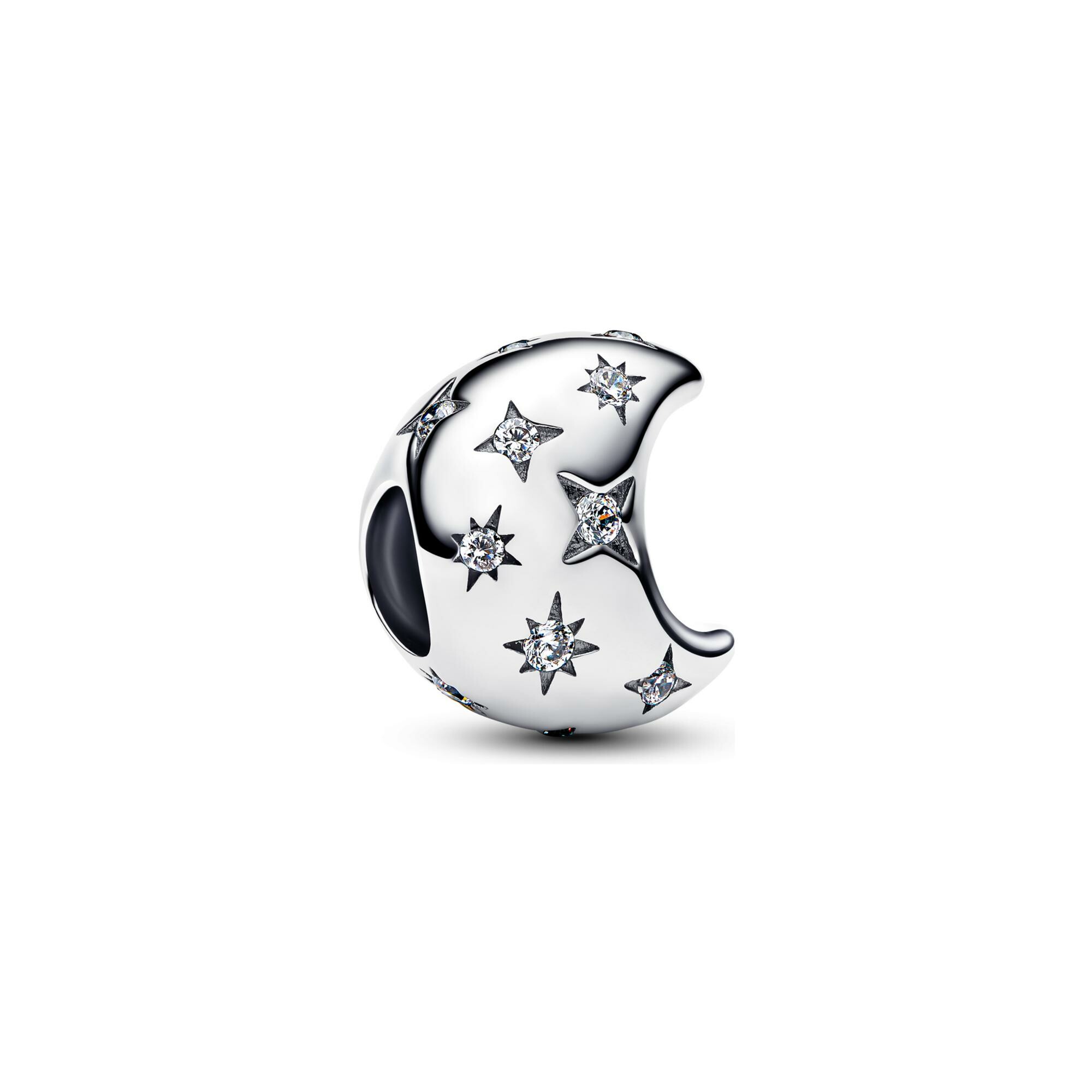 Charm Pandora Croissant de Lune en argent et oxydes de zirconium vue 1