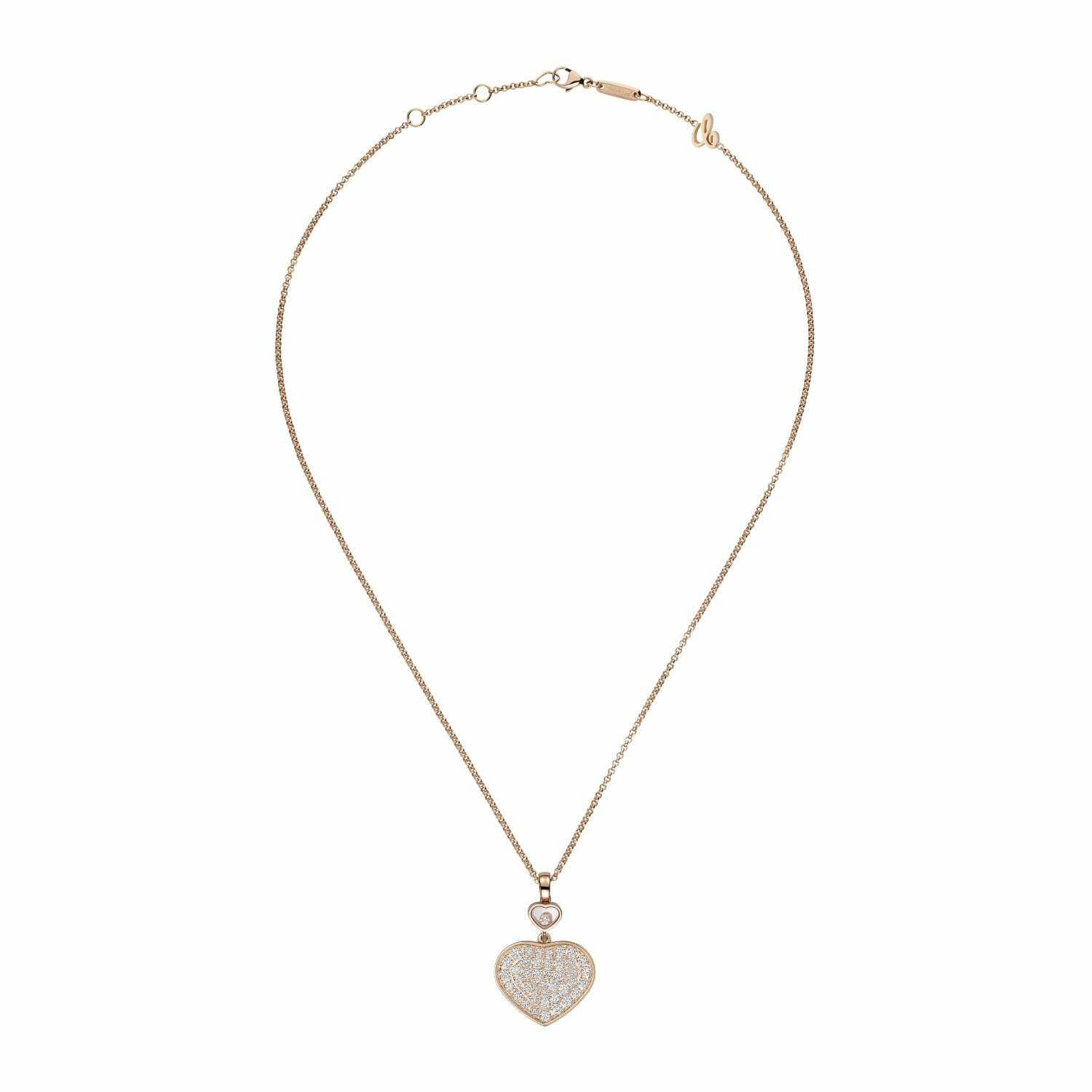 Chopard Happy Hearts necklace rose gold and diamonds