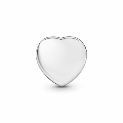 Charm Pandora Reflexions clip cœur simple en argent et silicone vue 2