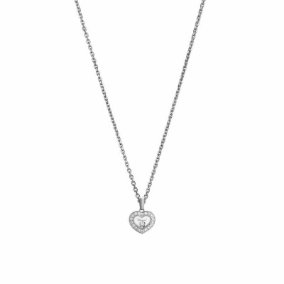 Pendentif Chopard Happy Diamonds Icons en or blanc et diamants vue 1