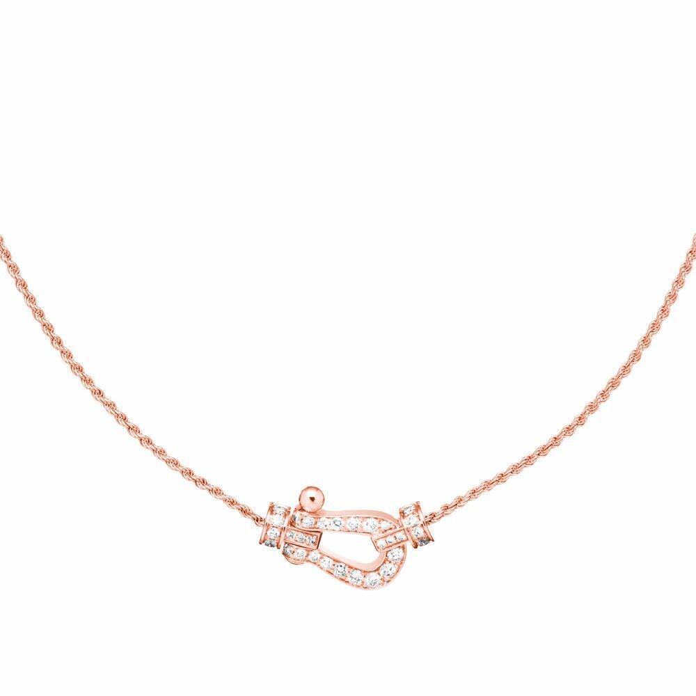 Collier moyen modèle FRED Force 10 en or rose et diamants vue 1