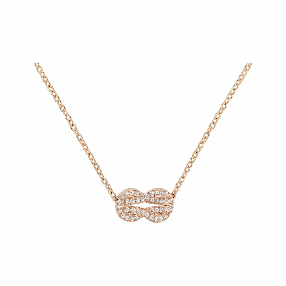 NEW NECKLACE FRED CHANCE INFINIE ROSE GOLD RAS DU NECK CORDON