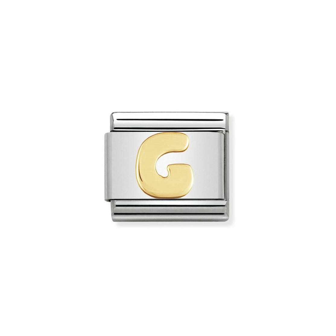 Charms Nomination Italy Composable Lettres en acier et or jaune, G