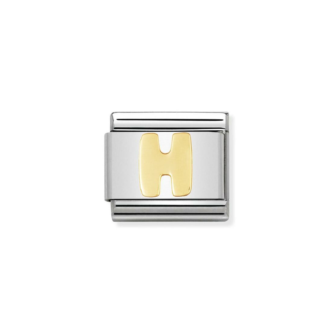 Charms Nomination Italy Composable Lettres en acier et or jaune, H