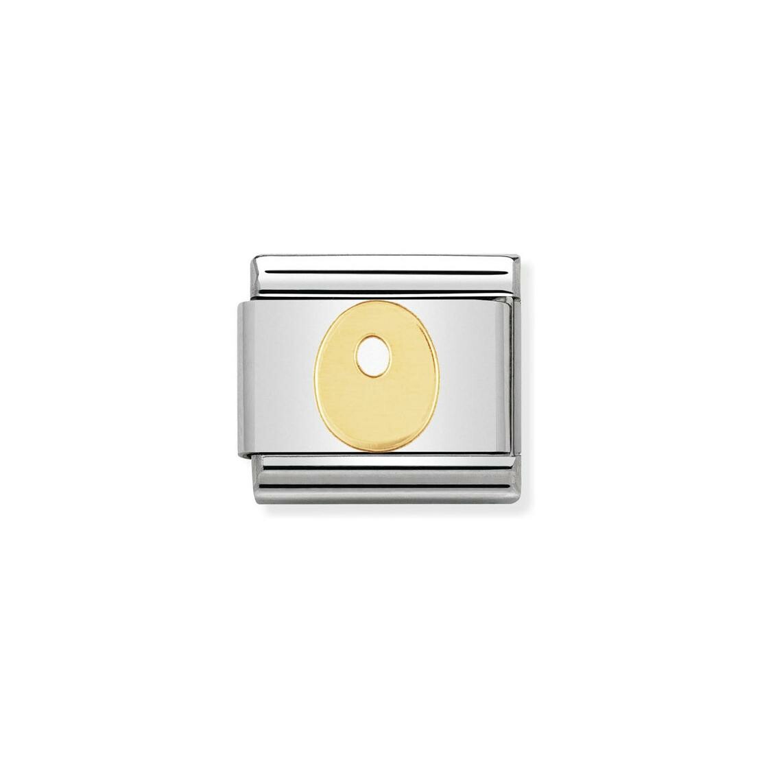 Charms Nomination Italy Composable Lettres en acier et or jaune, O