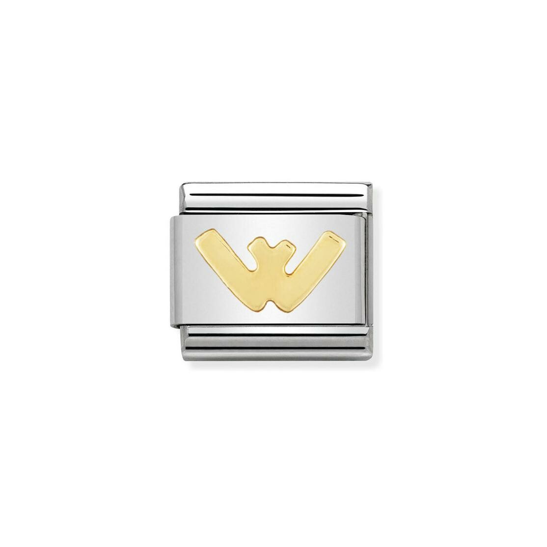 Charms Nomination Italy Composable Lettres en acier et or jaune, W