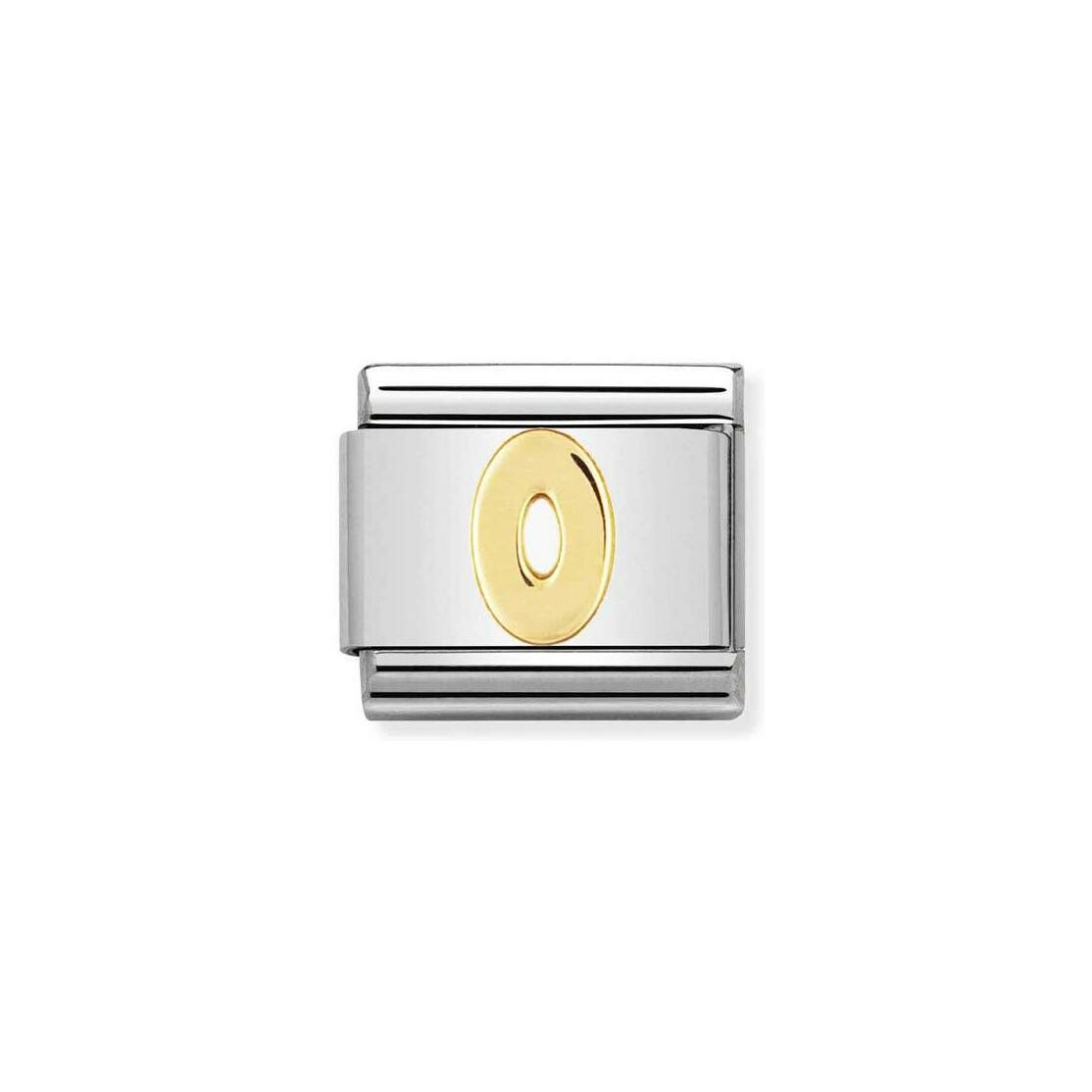 Charms Nomination Italy Composable Chiffres en acier et or jaune, 0