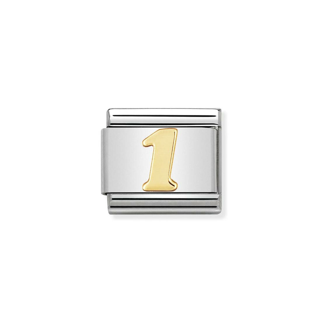 Charms Nomination Italy Composable Chiffres en acier et or jaune, 1