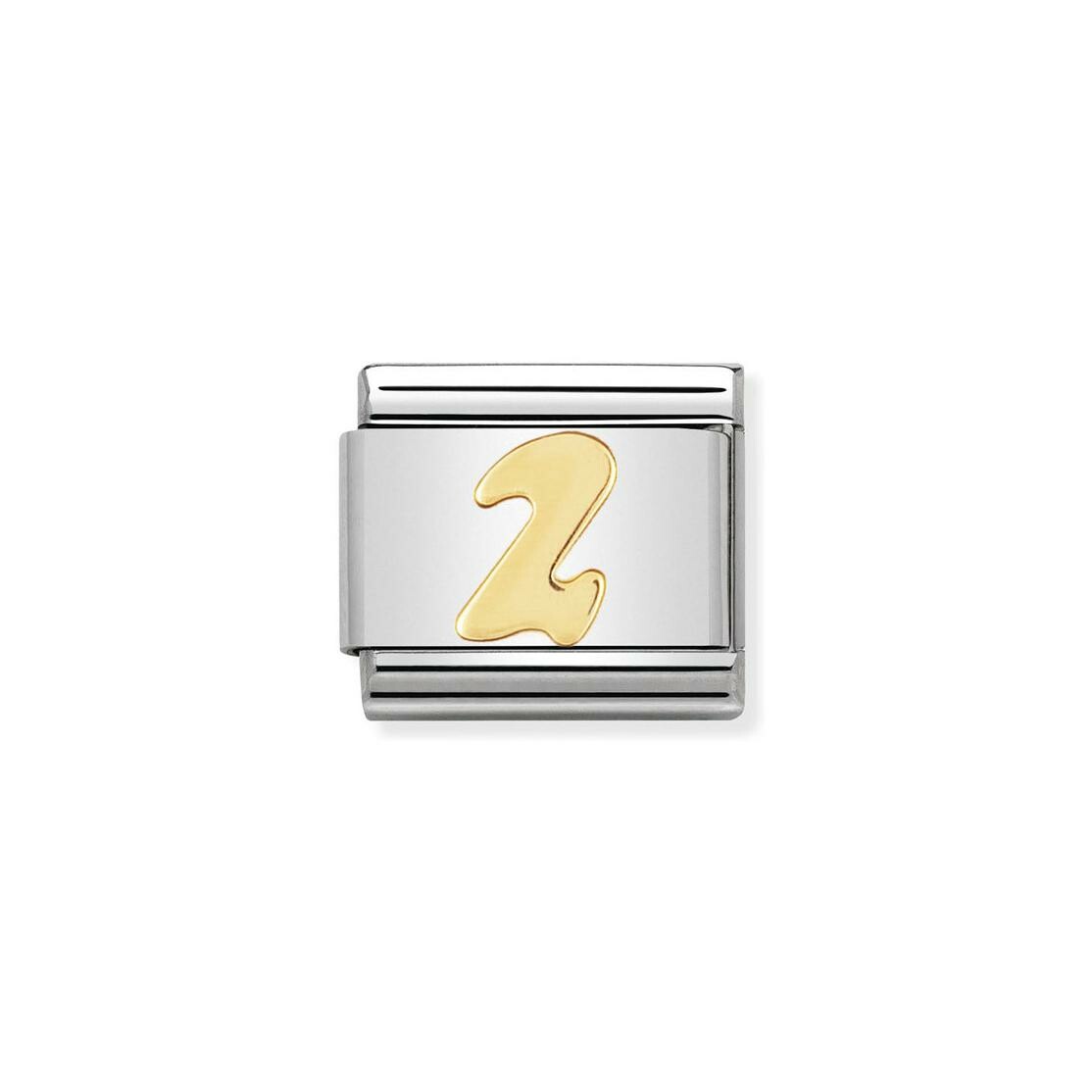 Charms Nomination Italy Composable Chiffres en acier et or jaune, 2