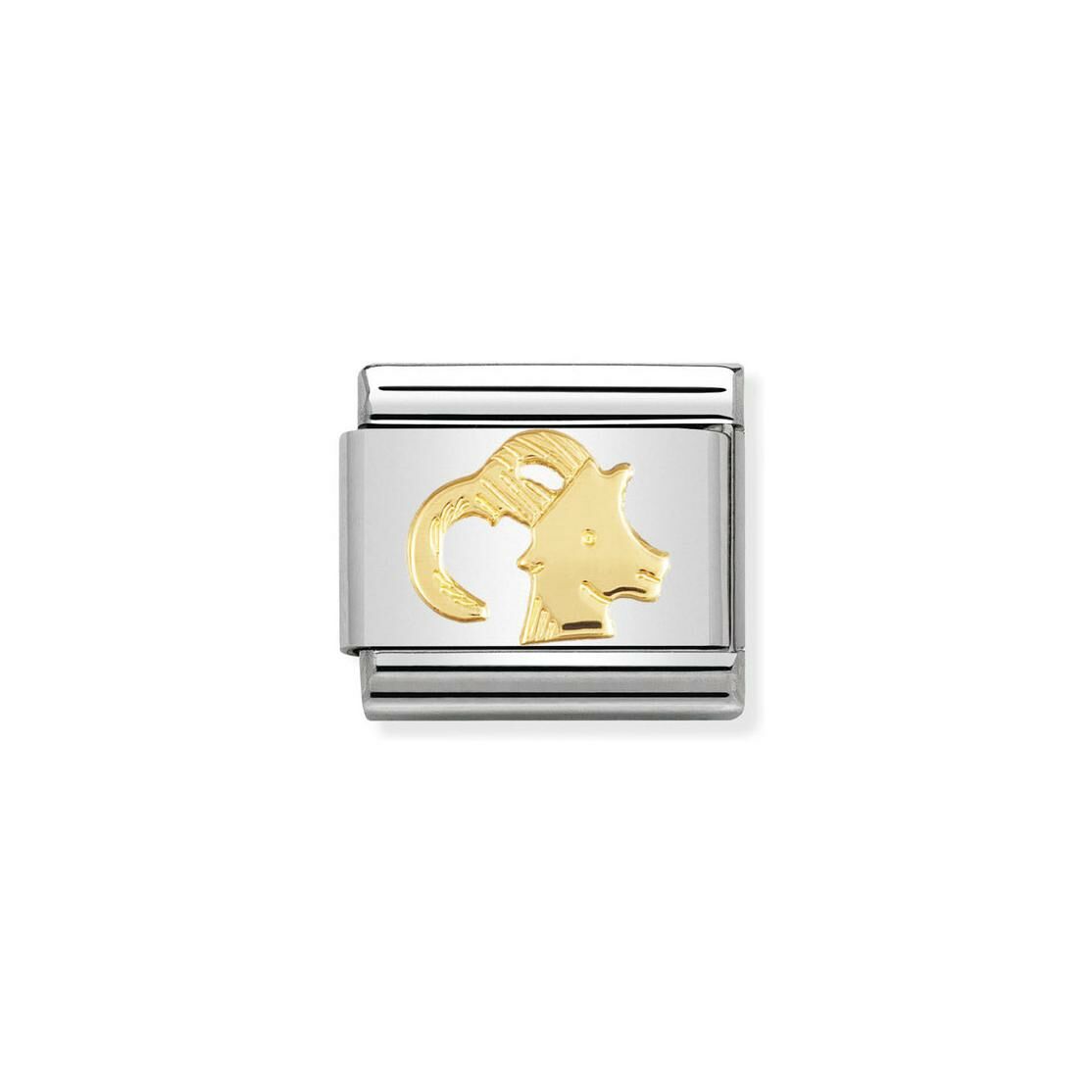 Charms Nomination Italy Composable Zodiaque en acier et or jaune, Capricorne