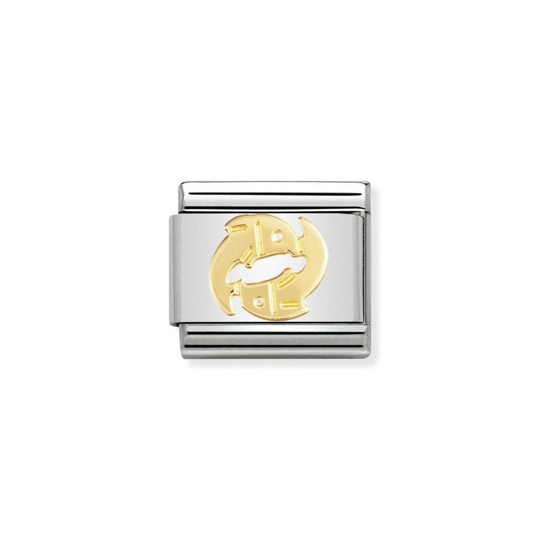 Charms Nomination Italy Composable Zodiaque en acier et or jaune, Poissons