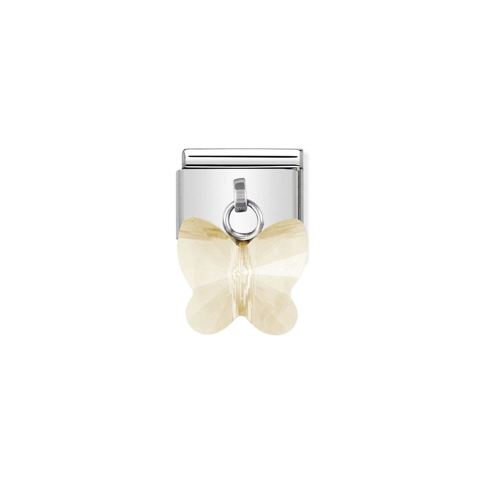 Charms Nomination Italy Composable Classic en acier et zircon, Papillon