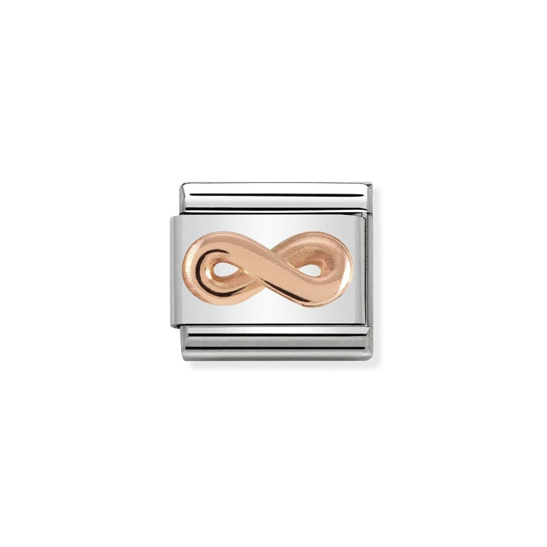 Charms Nomination Italy Composable Symboles en acier et or rose, Infini