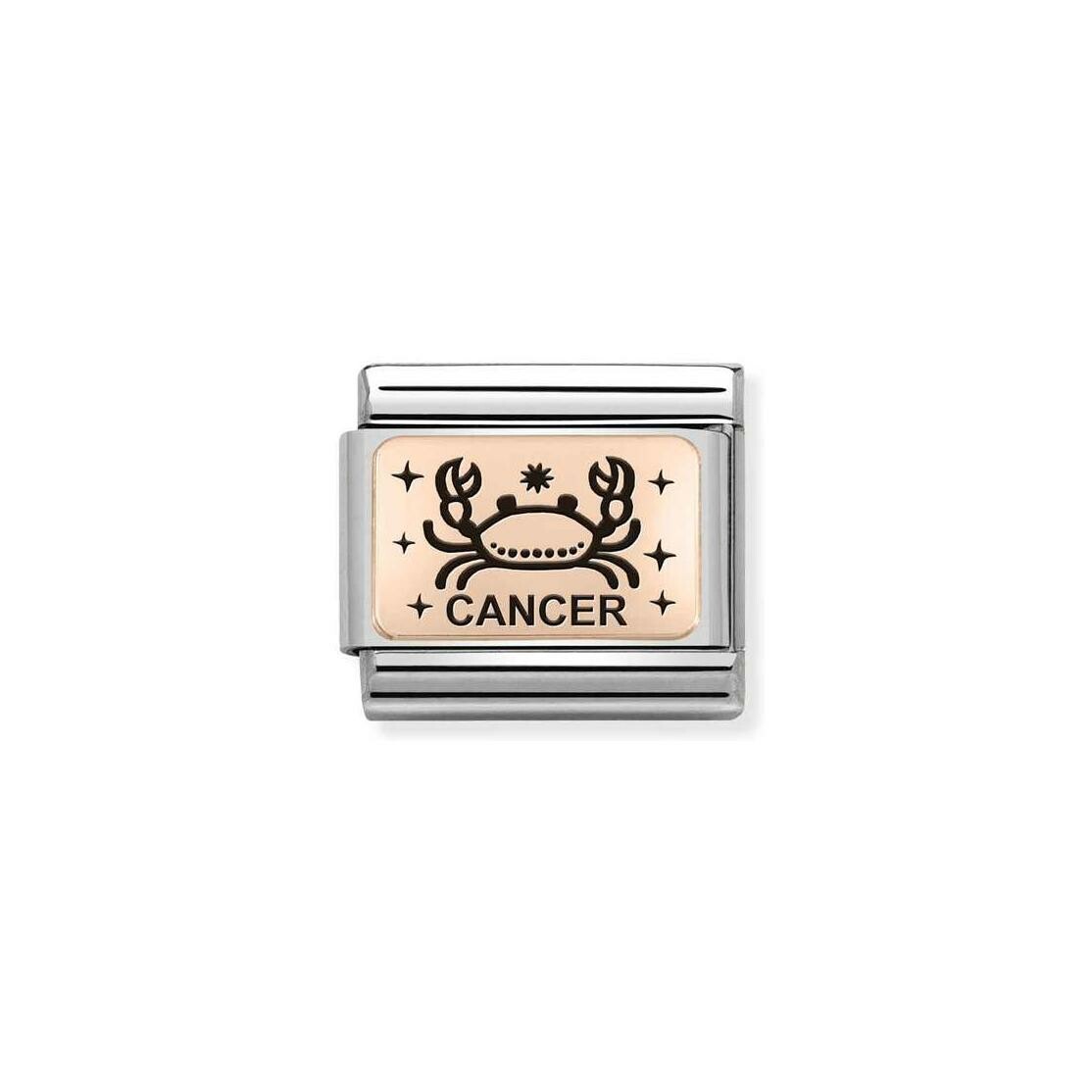 Charms Nomination Italy Composable Zodiaque en acier et or rose, Cancer