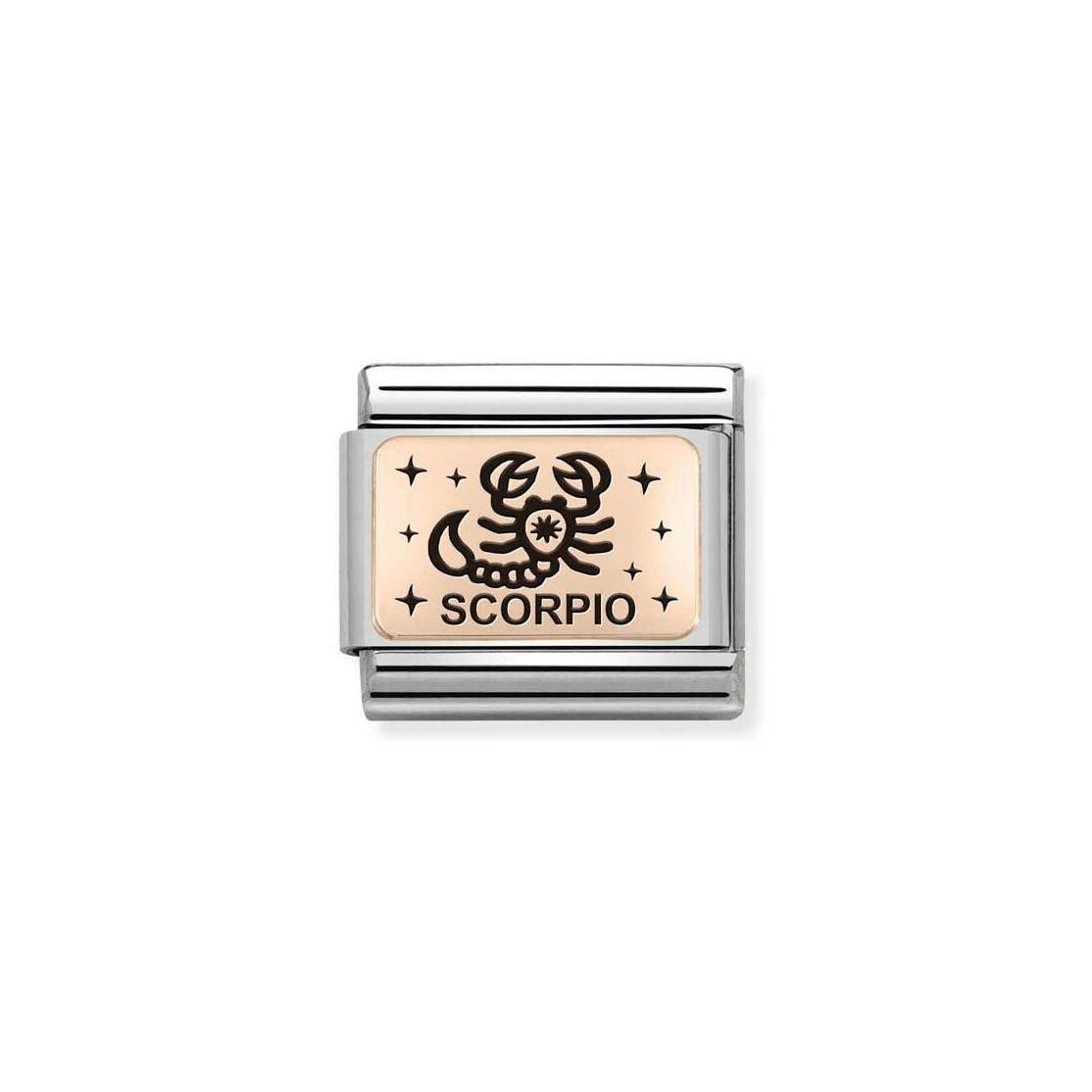 Charms Nomination Italy Composable Zodiaque en acier et or rose, Scorpion