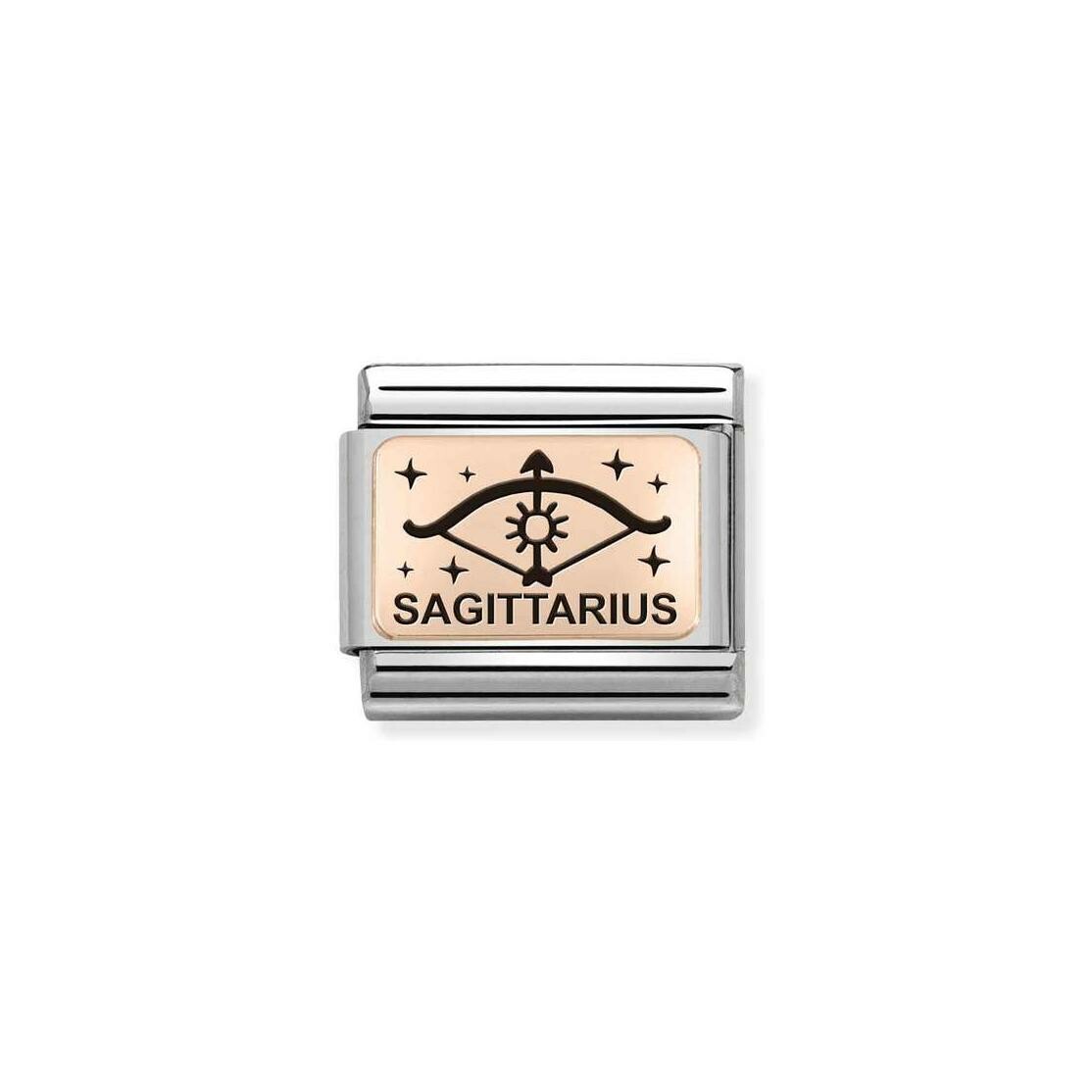 Charms Nomination Italy Composable Zodiaque en acier et or rose, Sagittaire