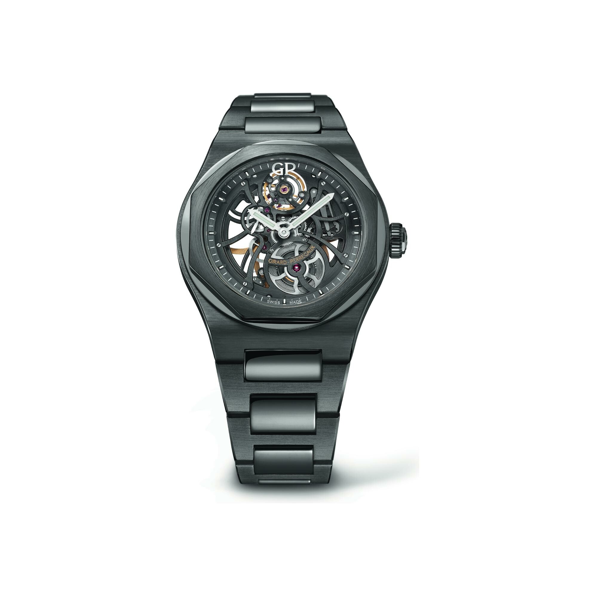 Girard perregaux laureato skeleton on sale ceramic