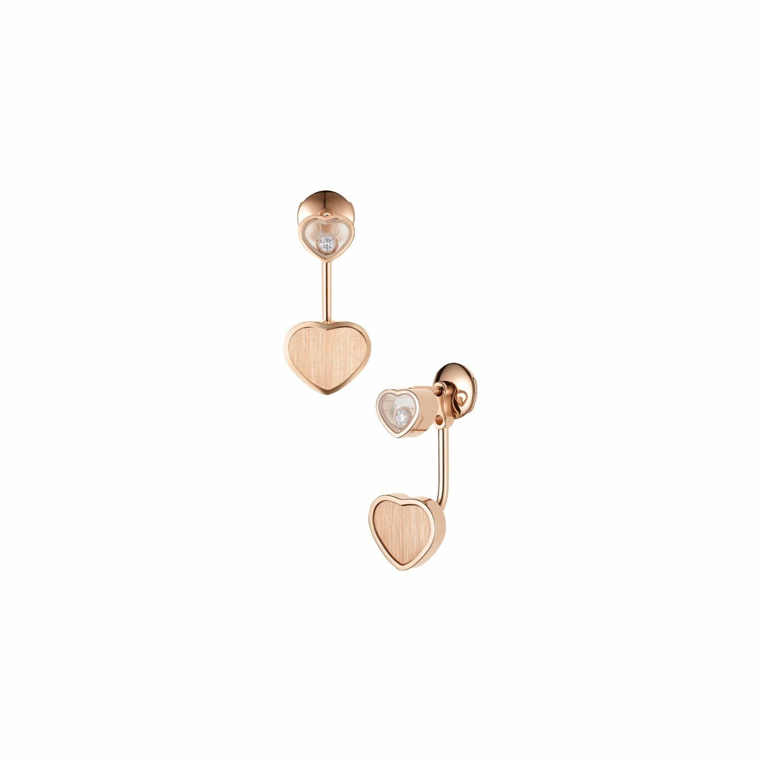 Chopard Happy Diamonds 18ct Rose Gold Heart Earrings 83A0545001  Burrells
