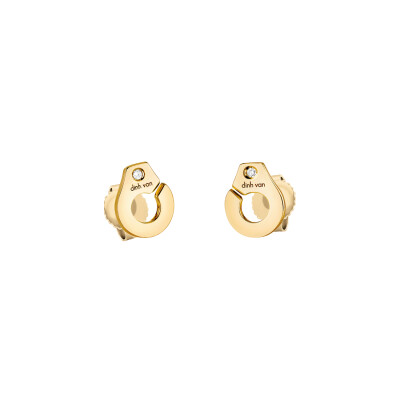 Boucles d'oreilles Menottes dinh van en or jaune et diamants vue 1