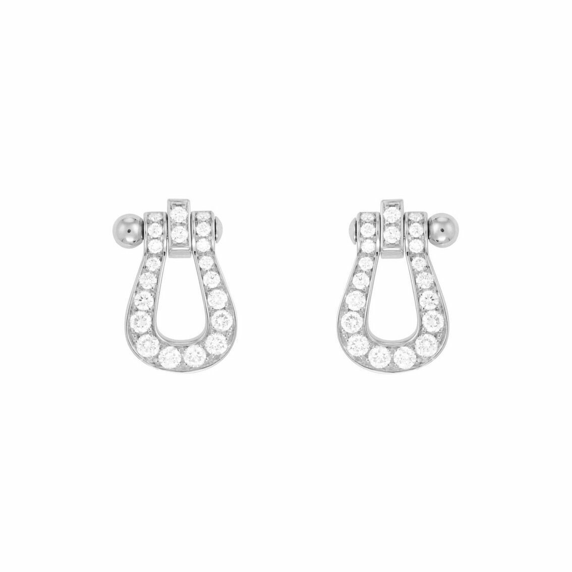 Boucles d'oreilles FRED Force 10 en Or blanc et 40 Diamants vue 1
