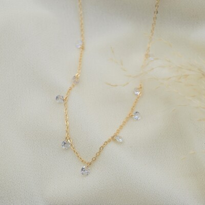 Collier Jade plaqué or vue 1