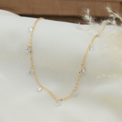 Collier Jade plaqué or vue 2