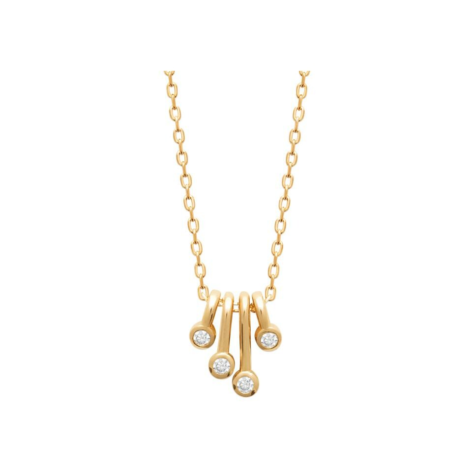 Collier en plaqué or et oxyde de zirconium vue 1
