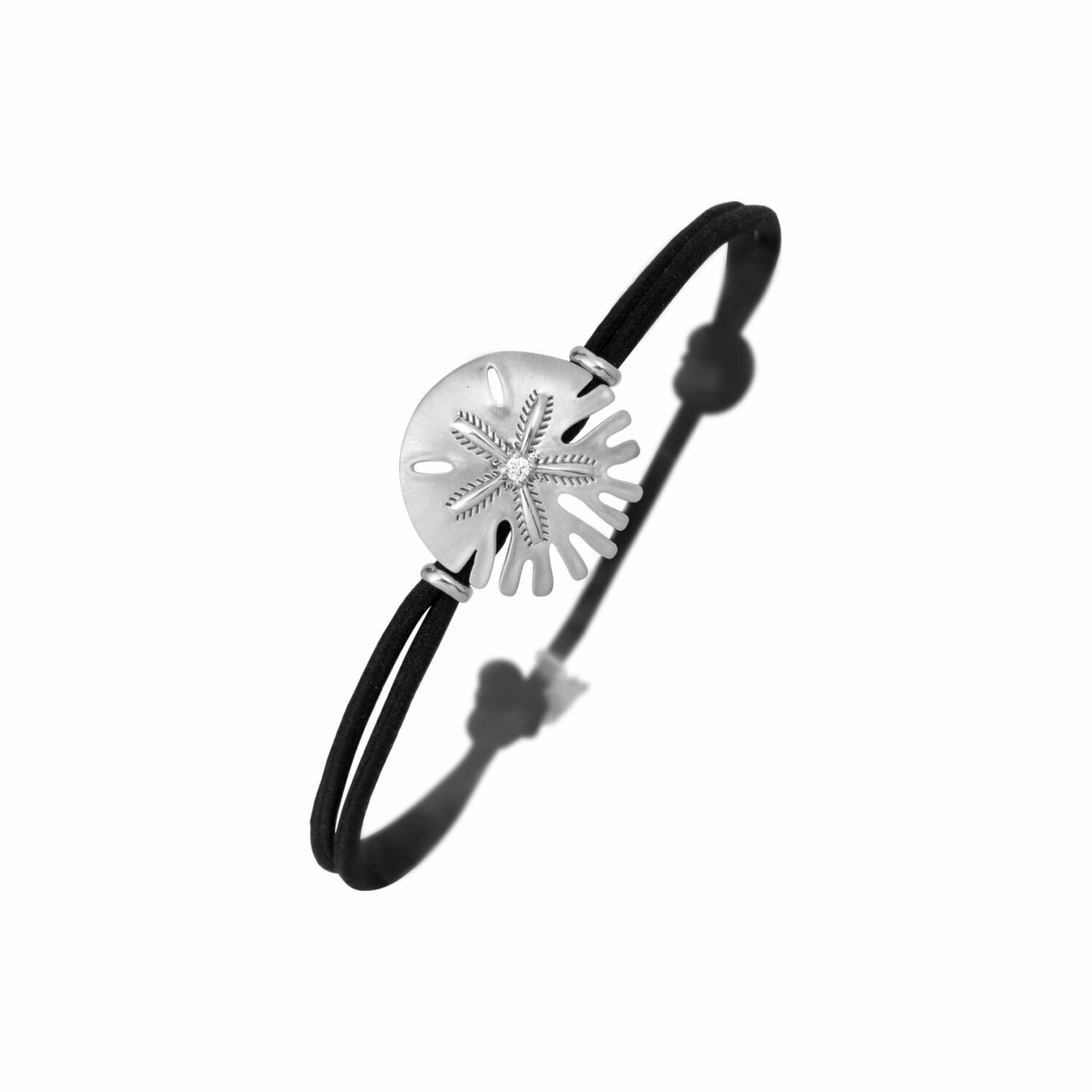 Bracelet Sandola sur cordon en or gris et diamant vue 1