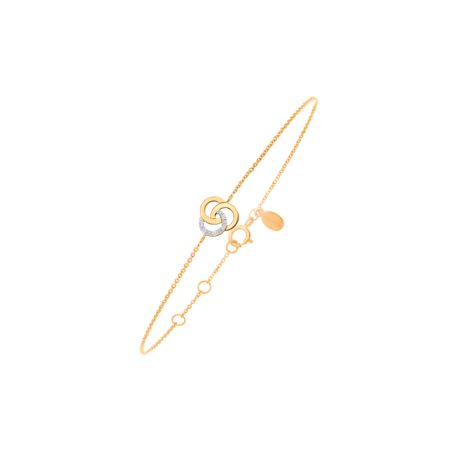 Bracelet or jaune et diamants vue 1