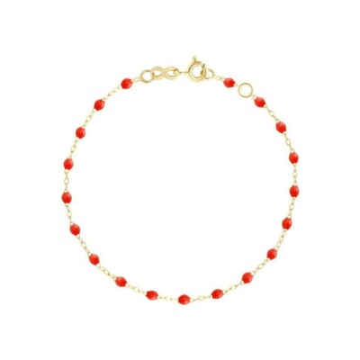 Bracelet Gigi Clozeau Classique en or jaune et résine corail, 17cm vue 1