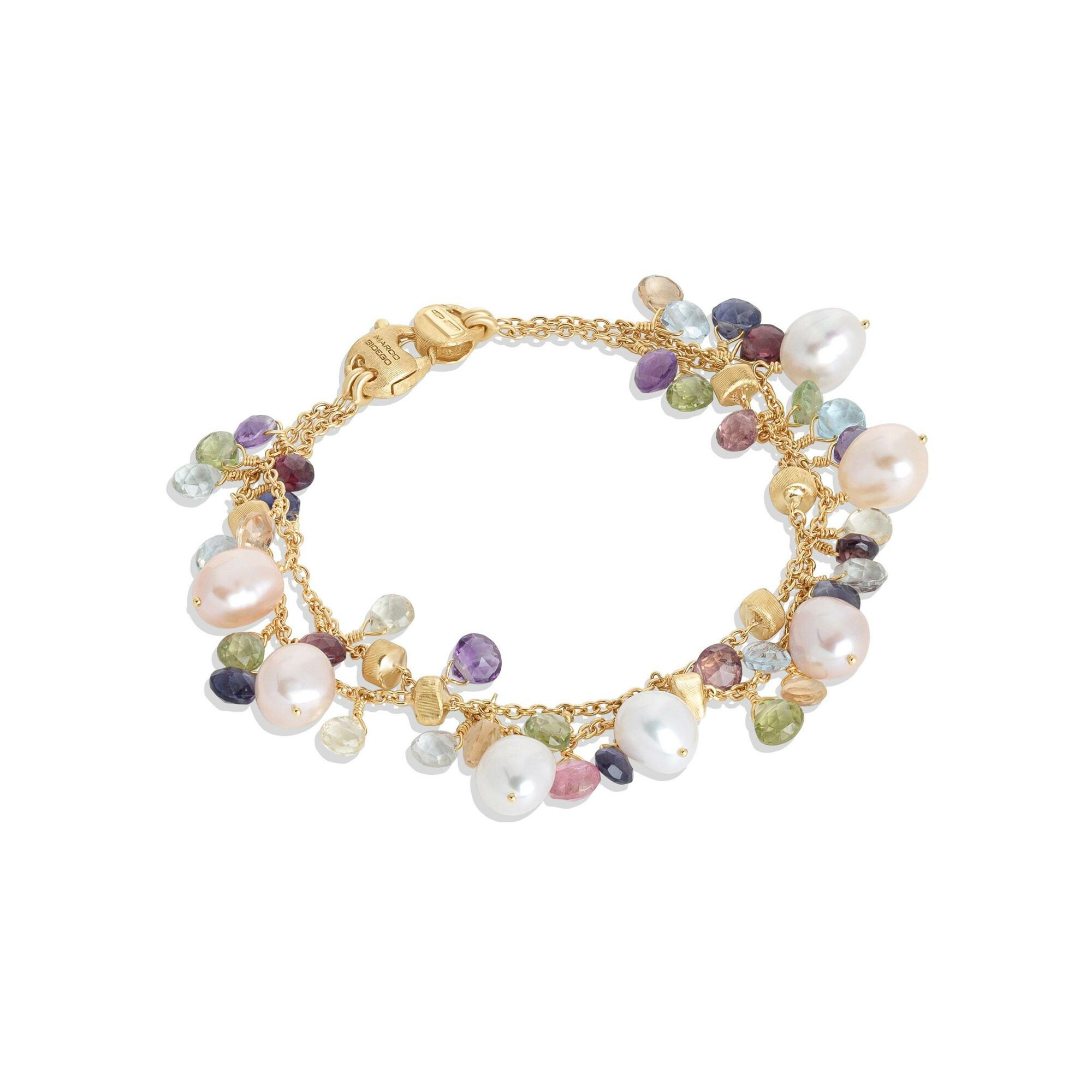Bracelet Marco Bicego PARADISE en or jaune, nacre et Pierres de couleurs