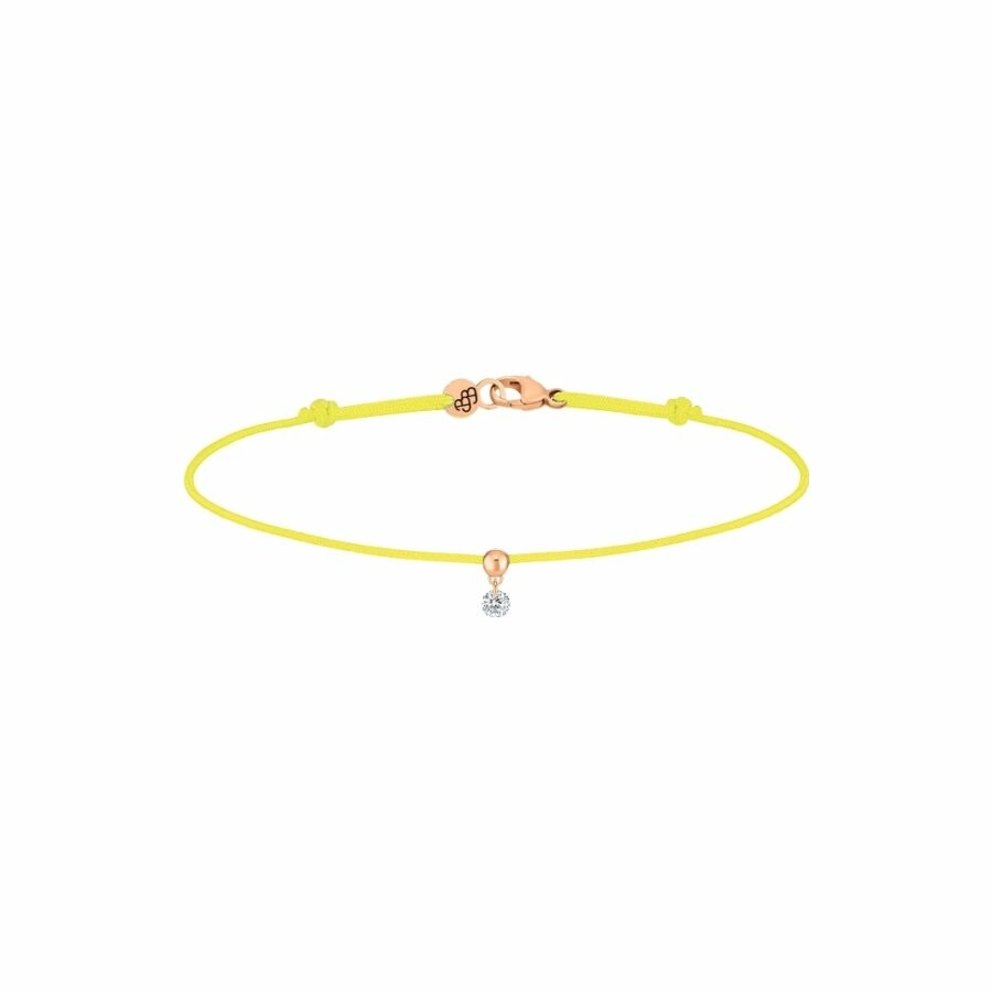 Bracelet sur cordon La Brune & La Blonde BB jaune en or rose et diamant de 0.07ct vue 1