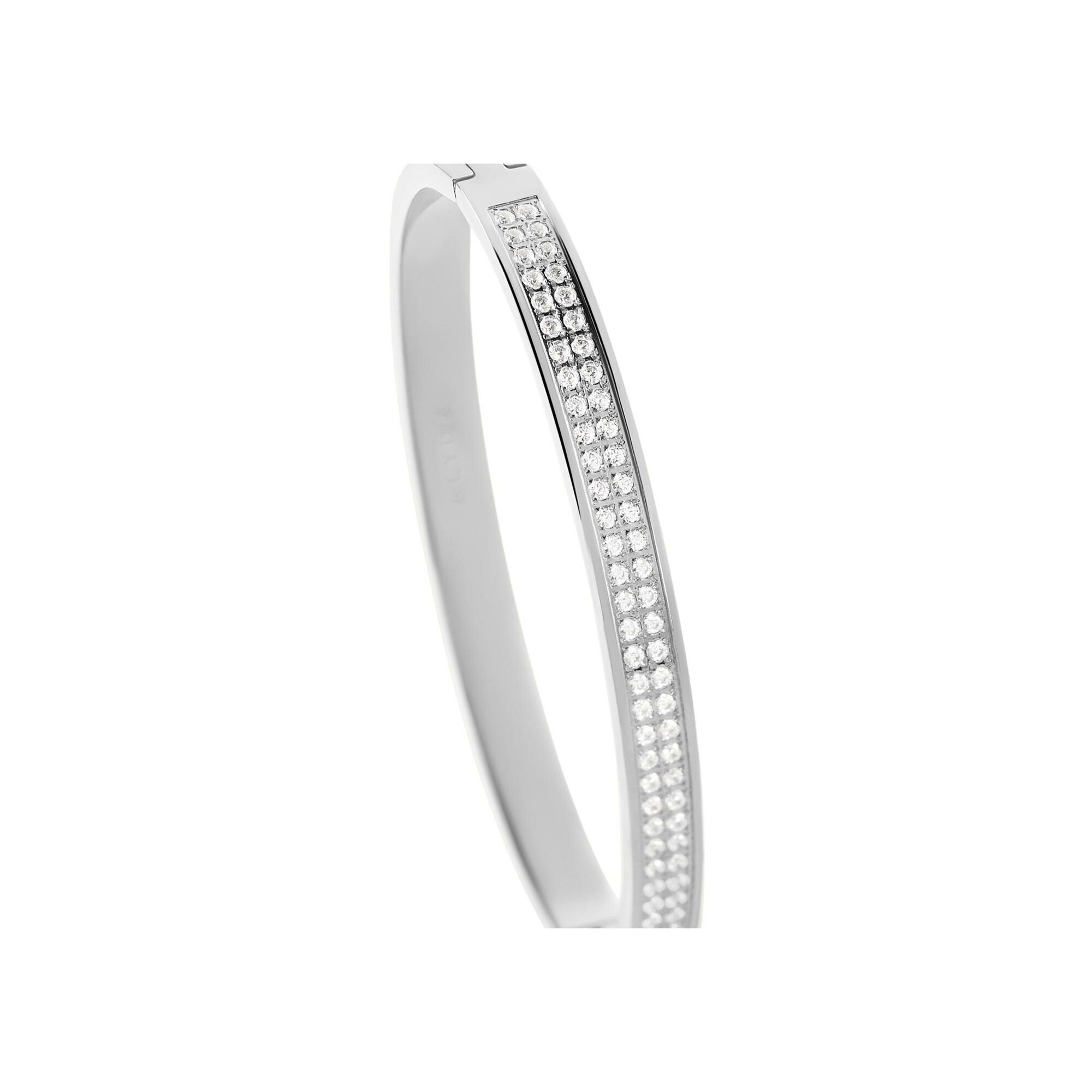 Bracelet jonc Clyda L'élégante en acier et oxyde de zirconium vue 2