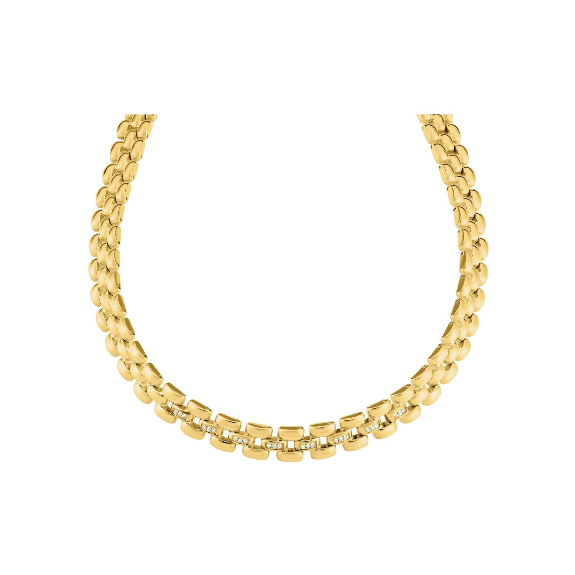 Collier Clyda L'élégante en acier doré et oxyde de zirconium vue 1