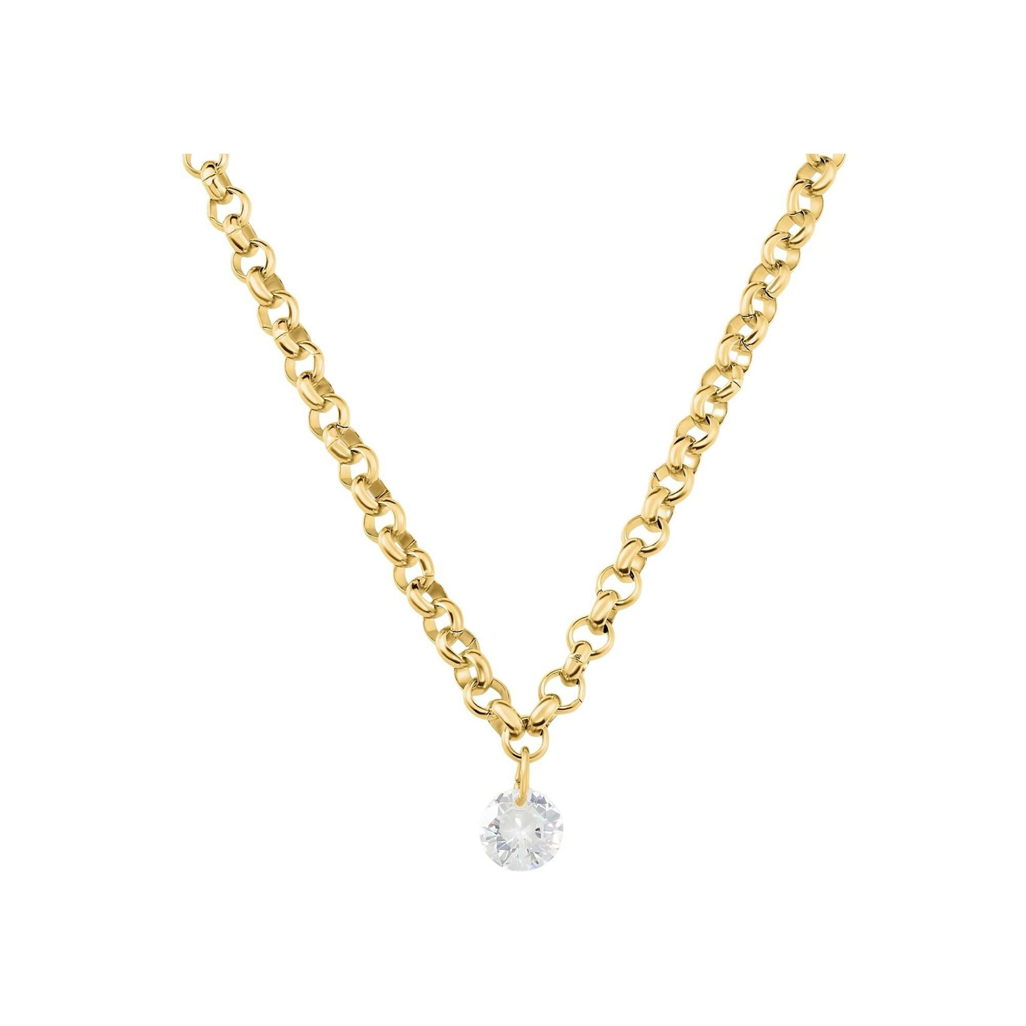 Collier Clyda L'intrépide en acier et oxyde de zirconium vue 1