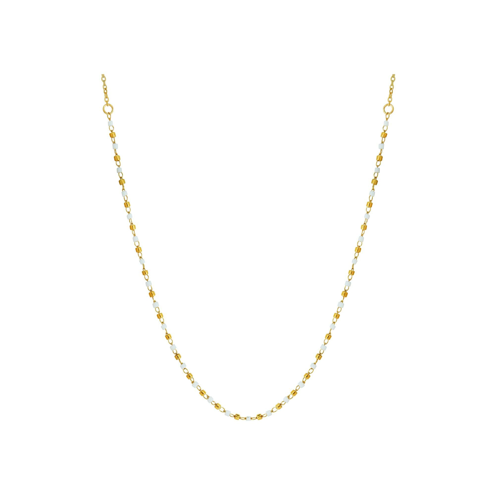 Collier Clyda L'intrépide en acier doré et perles Miyuki vue 1